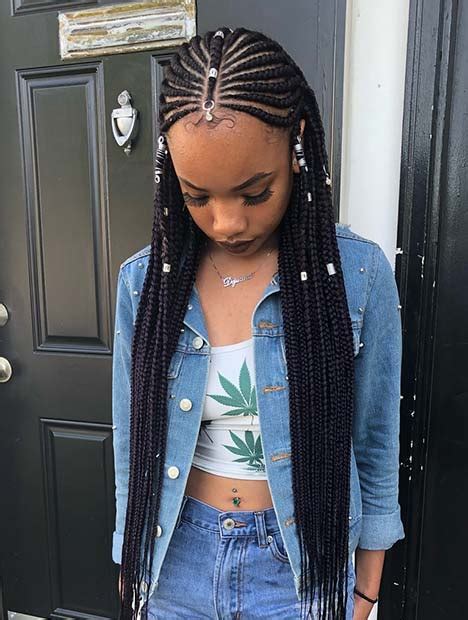 The pink ball beads in top and pink tape at the end is also focusing. 23 Badass Tribal Braids Hairstyles to Try - Hairs.London