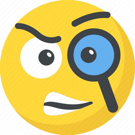 Curious Detective Emoji Emoticon Exploration Smiley Face Icon