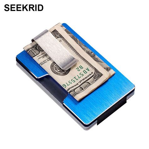 Seekrid Rfid Mini Card Holder Wallet Men Metal Alloy Credit Id