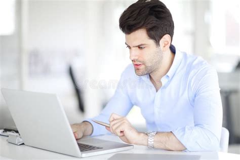 Professional Man Using Laptop Stock Photo Image Of Person Beard