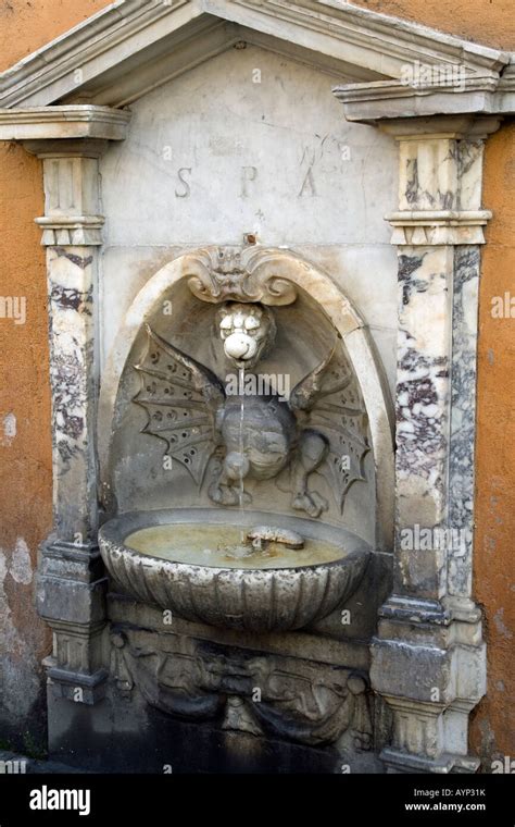 Ancient Roman Drinking Fountain Near St Peters Basilica In Rome Italy