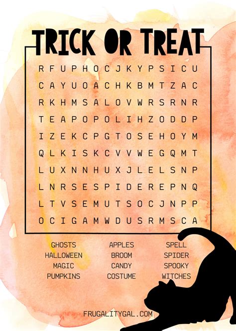 Halloween Word Search Printable Frugality Gal