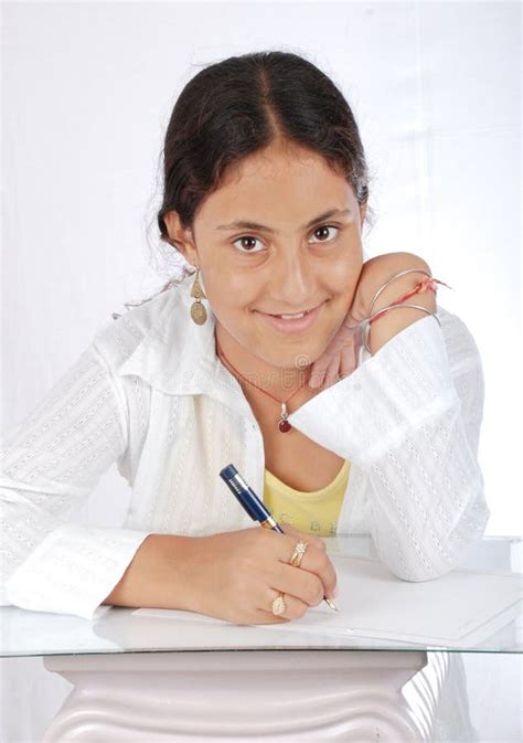 Girl Writing Portrait Stock Image Image Of Girl Attractive 15895033