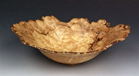 One Of A Kind Hand Turned Burl Maple Natural Edge Bowl With Spalting