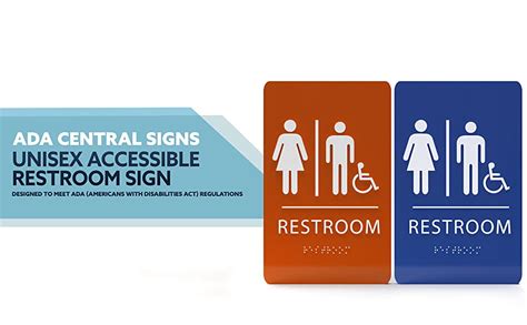 Ada Central Signs 6x9 Unisex Accessible Restroom Sign