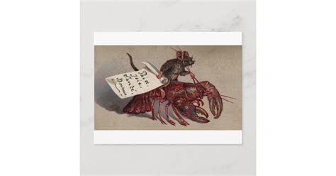 A Mouse And His Lobster Postcard Zazzle