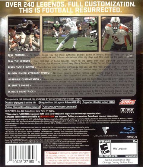 All Pro Football 2k8 Cover Or Packaging Material Mobygames