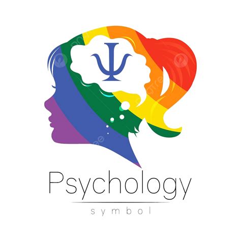 Logo Psikologi Berwarna Warni Dengan Kepala Perempuan Dan Simbol Psi