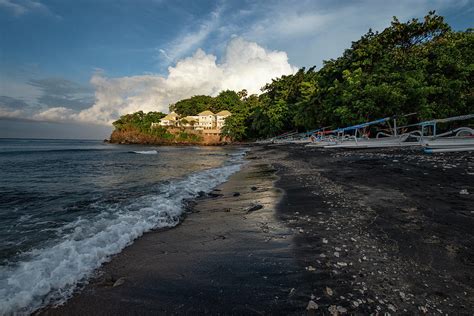 The Black Sand Of Amed Beach Bali Indonesia Photograph By Jean