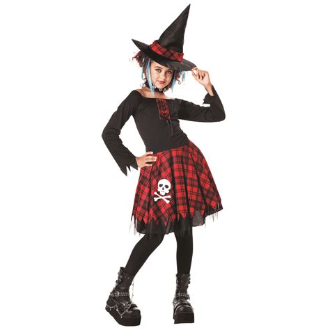 Tween Punky Witch Girls Halloween Costume Ages 10 12