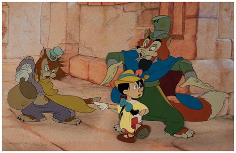 Pinocchio Honest John And Gideon Production Cels From Pinocchio Rr