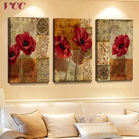 3 Piece Canvas Art Flowerspaintings On The Wallwall Art Canvas