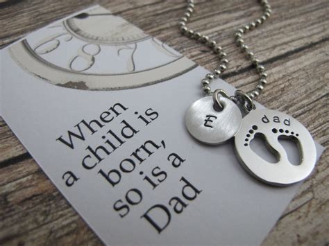 Dad deserves a great father's day gift. First time dad Personalized Baby Feet Necklace - New dad ...