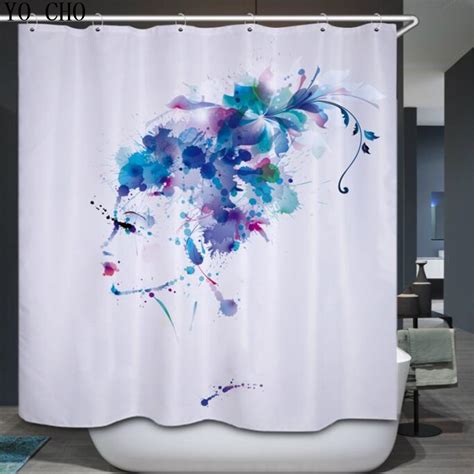 Yo Cho 3d Oil Painting Sexy Pattern Shower Curtain Unique Classic Waterproof Fabric Custom Bath