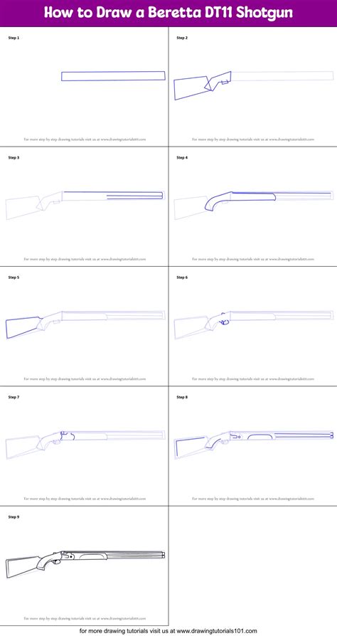 How To Draw A Shotgun Step By Step