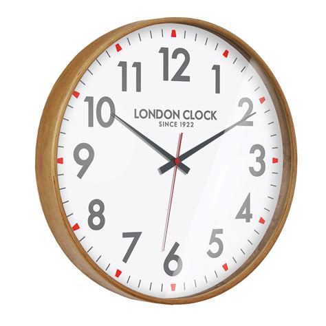 London Clock 1922 Retro Collection Large Boho Natural Wood Wall Clock 53cm Large Clocks