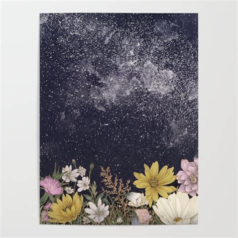 Galaxy In Bloom Colour Version Poster By Ecmazur Society6