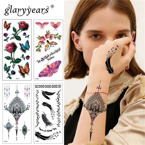 glaryyears 25 designs 1 sheet women jewelry tattoo wst tl temporary body chest waist art tattoo