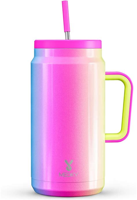 Amazon Com Meoky Oz Tumbler With Handle And Straw Stainless Steel