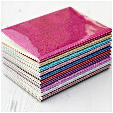 A6 Glitter Notebook Stationery Glossy Shiny Luxe Sparkly