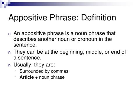 Ppt Appositive Phrases Powerpoint Presentation Free Download Id