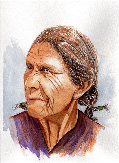 Native American Woman Portrait Painting By Margaret Bucklew