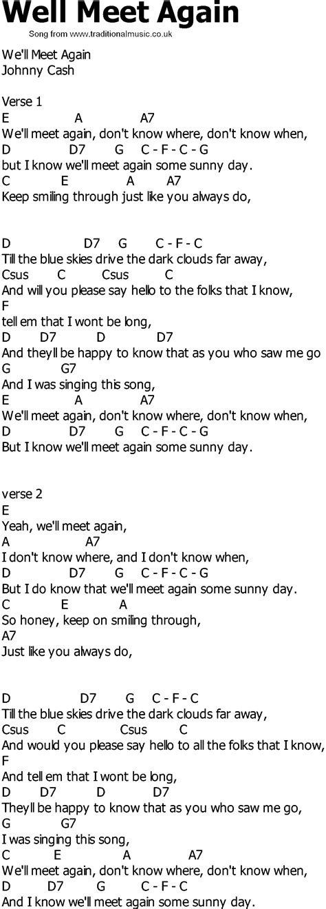 Old Country Song Lyrics With Chords Well Meet Again