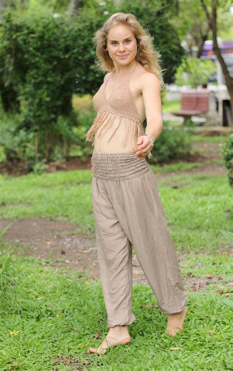 Nude Solid Harem Pants For Women Solid Nude Pants Hippie Etsy