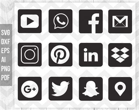 Social Media Icons Svg Social Icons Png Social Media Cutting Files By