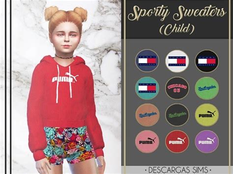 Sporty Sweaters For Kids At Descargas Sims Sims 4 Updates