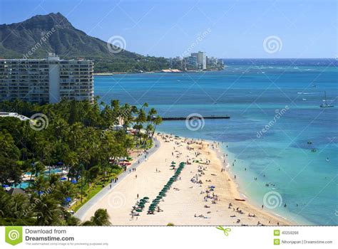 Waikiki Beach In Honolulu Hawaii Stock Photo Image Of