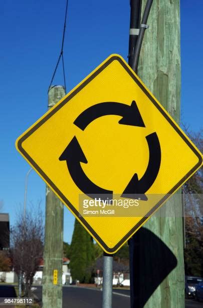 Roundabout Sign Photos And Premium High Res Pictures Getty Images
