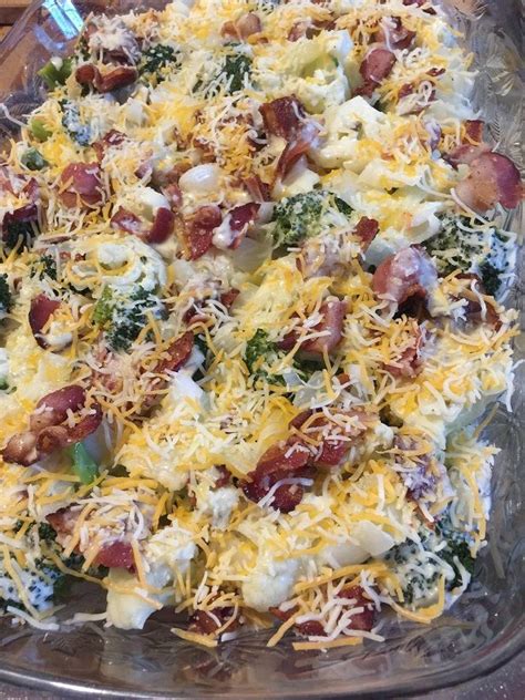 Sweet potatoes or any winter squash. Loaded Broccoli and Cauliflower Bake - keto diet side dish recipe, low carb recipe, cauliflower ...