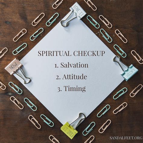 Spiritual Health Checkup Sandalfeet Ministries