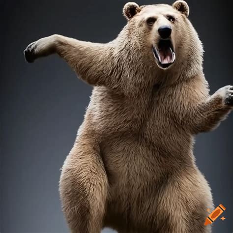 Hyper Realistic Artwork Of A Dancing Bear