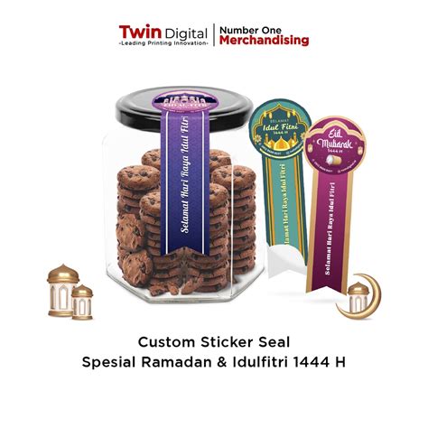 Jual Twindigital Custom Sticker Seal Idul Fitri Segel Toples Kue