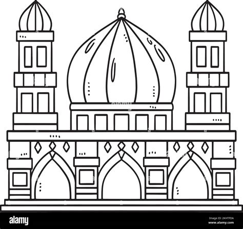 Ramadan Mosque Isolated Coloring Page For Kids Stock Vector Image And Art