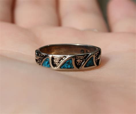 925 Turquoise Ring Turquoise Inlaid Sterling Silver Ring Etsy Ireland