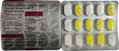 Glimsay M 2mg Forte Strip Of 15 Tablets Uses Side Effects Price