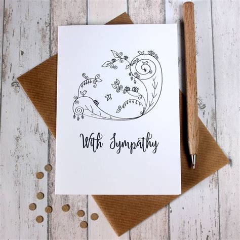 With Sympathy Bereavement Card Condolence By Little Silverleaf