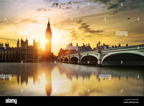 Big Ben And Westminster Bridge At Dusk London Uk Stock Photo Alamy