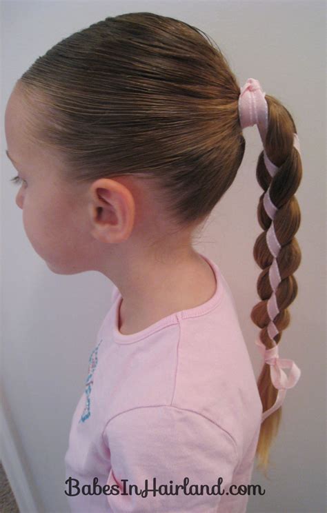 How to braid with four strands of hair. 4 Strand Braid with Ribbon in It #2 - Babes In Hairland