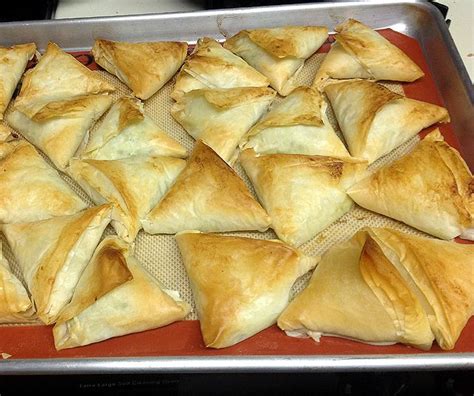 Authentic Armenian Boeregs ~ Phyllo Triangles Filled With Cheeses