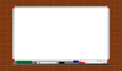 Flat Design Whiteboard In Brick Wall Background For Copy Space
