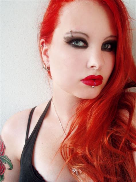 Leena Flinck Goth Redhair Redlips Witch Model Blogger Red Lips Red Hair Witch Nose Ring