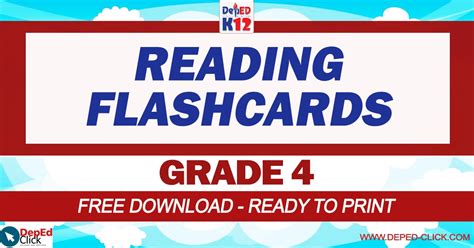 Reading Flashcards For Grade 4 Free Download Deped Click