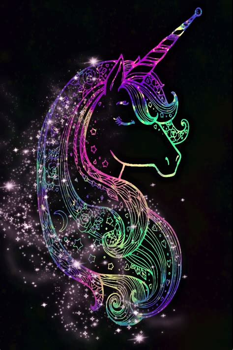 Neon Shimmer Unicorn Galaxy Wallpaper Unicorn Painting Pink Unicorn