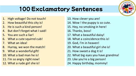 100 Exclamatory Sentences Examples Youtube