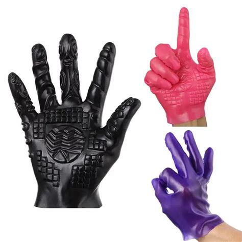 women sex gloves foreplay spiked cube silicone five fingers flirting supplies palm massage bdsm