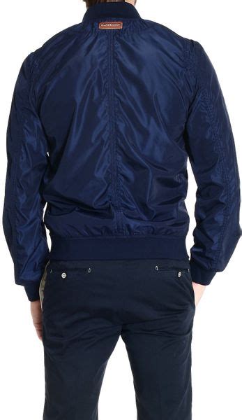 Roberto Cavalli Jacket Nylon Bomber Jacket In Blue For Men Bleu Lyst